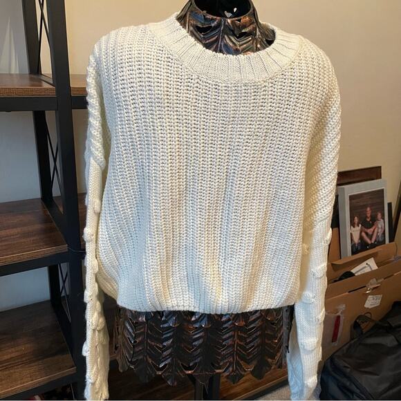 NWT En Crème Crew Neck Angora Blend Sweater Size L - Picture 1 of 12